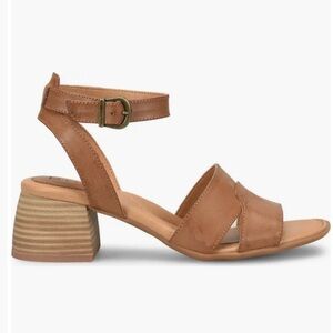 BOC Tan Ankle Strap Block Heel Sandals